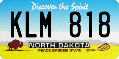 ND license plate KLM818
