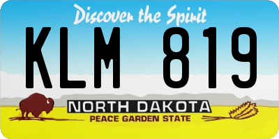 ND license plate KLM819