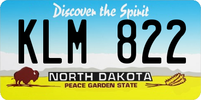 ND license plate KLM822