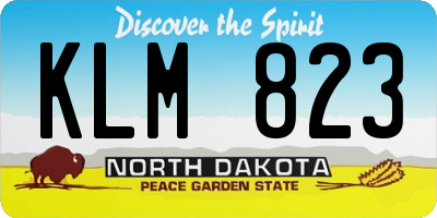 ND license plate KLM823