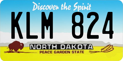 ND license plate KLM824