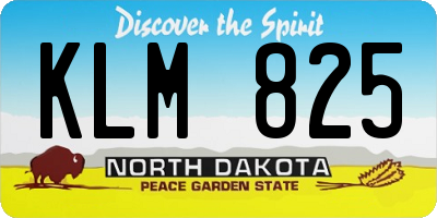 ND license plate KLM825