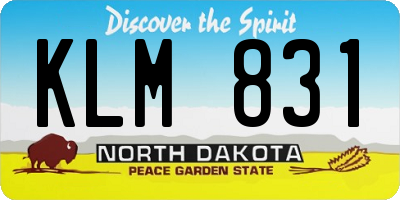 ND license plate KLM831