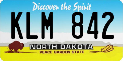 ND license plate KLM842