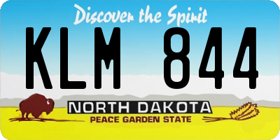 ND license plate KLM844