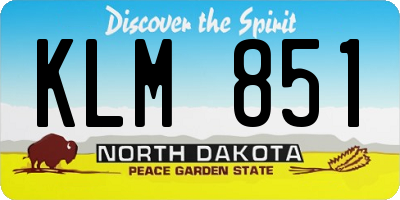 ND license plate KLM851