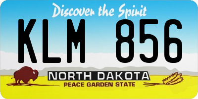 ND license plate KLM856