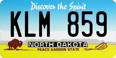 ND license plate KLM859
