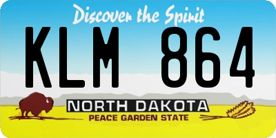 ND license plate KLM864