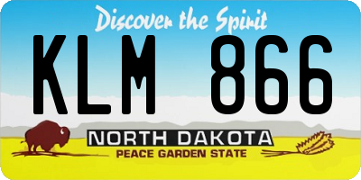 ND license plate KLM866