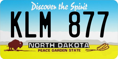 ND license plate KLM877