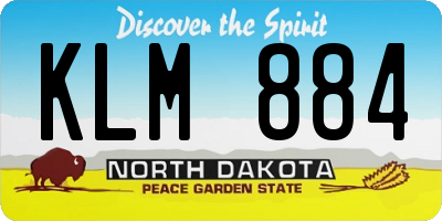 ND license plate KLM884