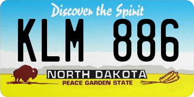 ND license plate KLM886