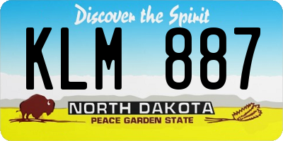 ND license plate KLM887