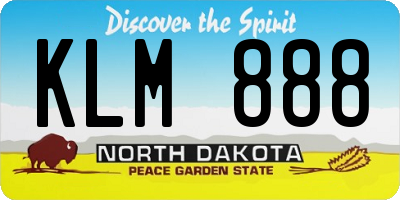 ND license plate KLM888
