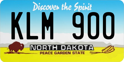 ND license plate KLM900