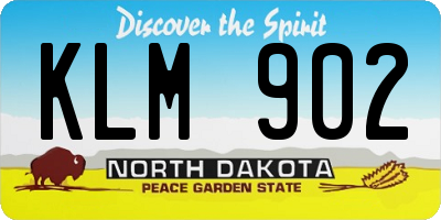 ND license plate KLM902