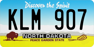ND license plate KLM907