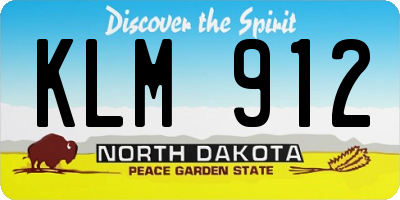 ND license plate KLM912