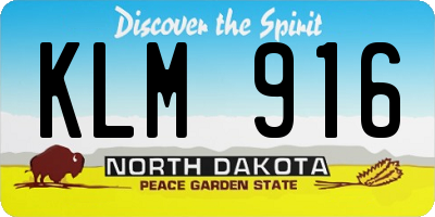 ND license plate KLM916