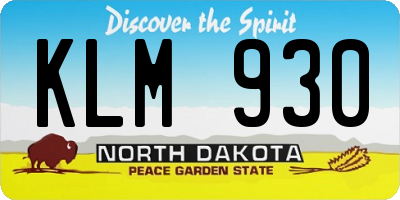 ND license plate KLM930