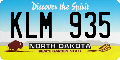 ND license plate KLM935