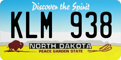 ND license plate KLM938