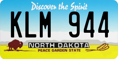 ND license plate KLM944