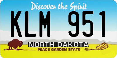 ND license plate KLM951
