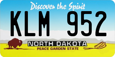 ND license plate KLM952