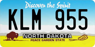 ND license plate KLM955