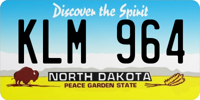 ND license plate KLM964