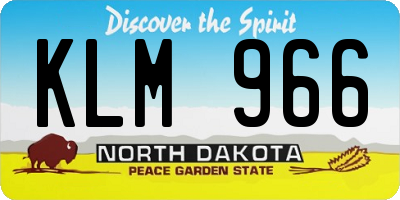 ND license plate KLM966