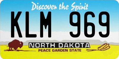 ND license plate KLM969