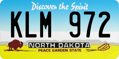 ND license plate KLM972