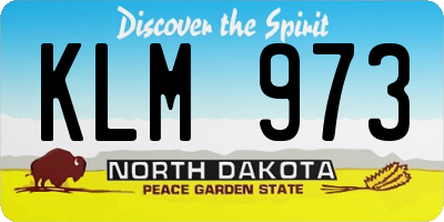 ND license plate KLM973