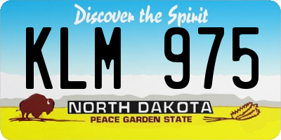 ND license plate KLM975
