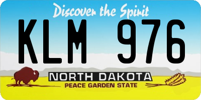 ND license plate KLM976