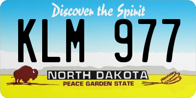 ND license plate KLM977