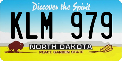 ND license plate KLM979
