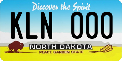 ND license plate KLN000