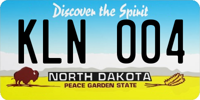 ND license plate KLN004