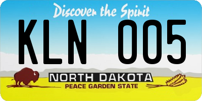 ND license plate KLN005