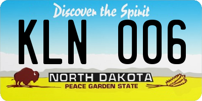 ND license plate KLN006
