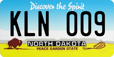 ND license plate KLN009