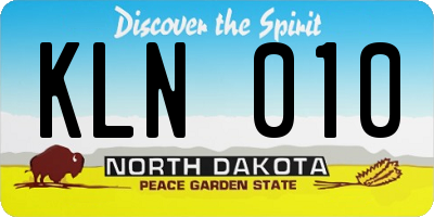 ND license plate KLN010