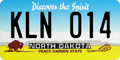 ND license plate KLN014