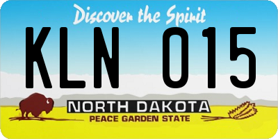 ND license plate KLN015