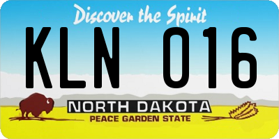 ND license plate KLN016