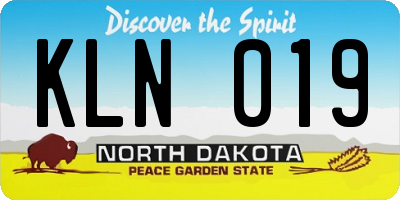 ND license plate KLN019